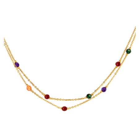 Halsketting Goud Facet Gekleurd | Fashionize