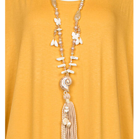 Halsketting Schelp Beige | Fashionize