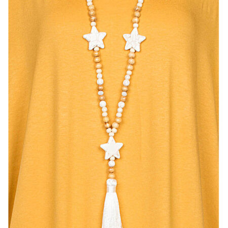Halsketting Sterren Beige | Fashionize