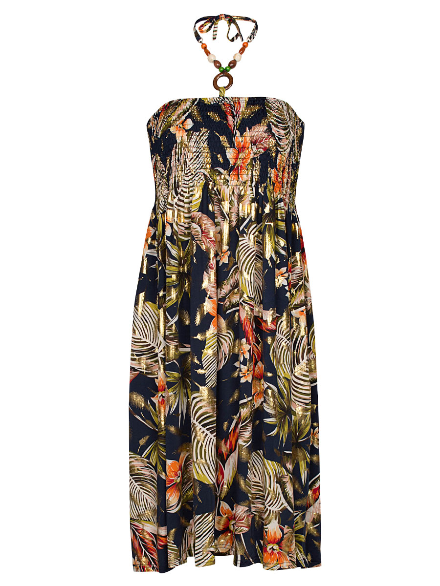 Halterjurk Carmen Donkerblauw | Fashionize