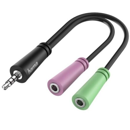 Hama Audio adapter 3.5mm jack - 4 polige 3.5mm jack headset Mini jack kabel Zwart | Hama