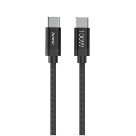 Hama Fabric USB-C - USB-C 100W 1.5 m nylon Oplader Zwart | Hama
