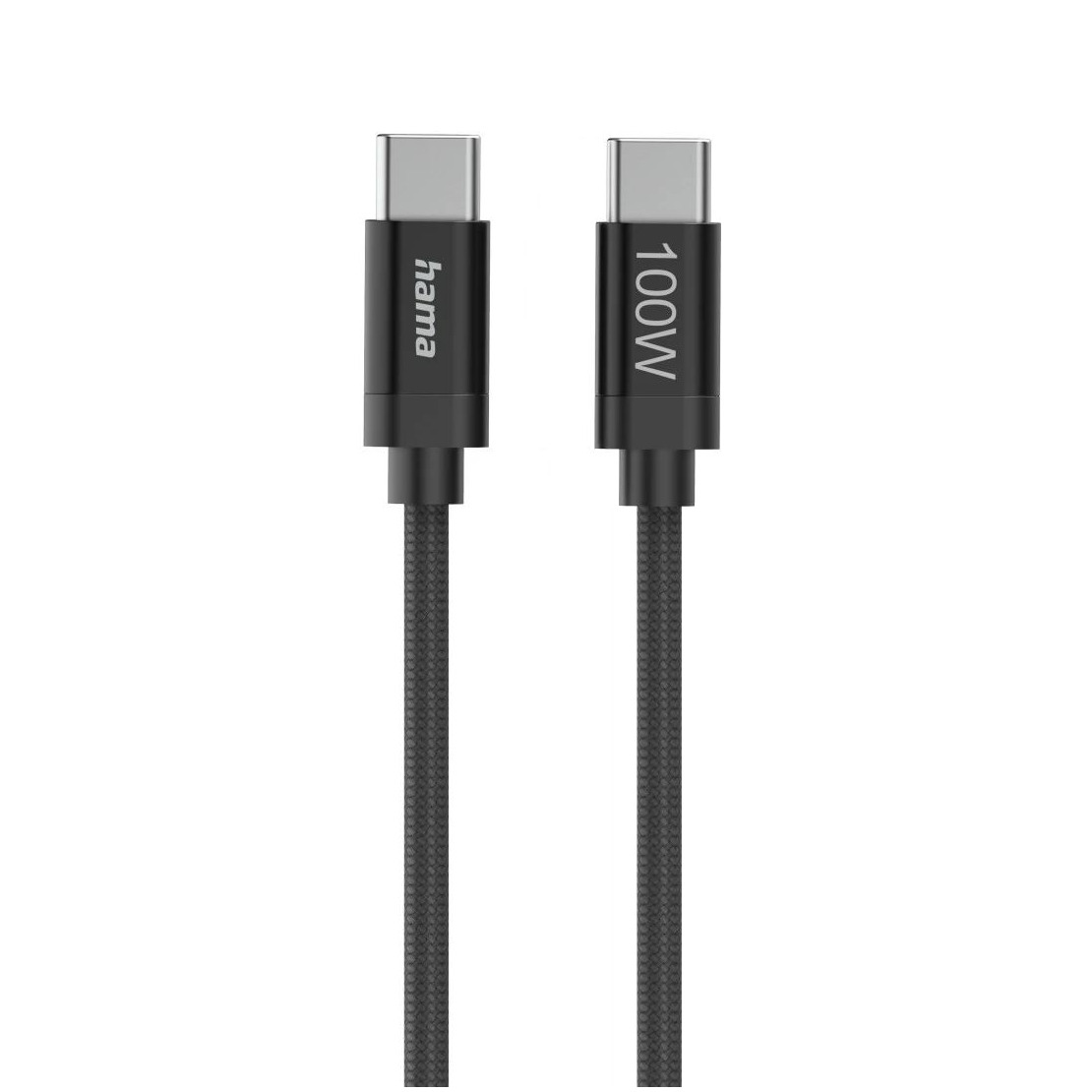 Hama Fabric USB-C - USB-C 100W 1.5 m nylon Oplader Zwart | Hama