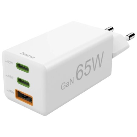 Hama Fast Charger 2x USB-C PD 1x USB-A QC Mini-Charger 65 W Oplader Wit | Hama