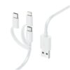 Hama Laad/synchrokabel 3 in 1 met micro USB/USB type-C/lightning 1m Oplader Wit | Hama
