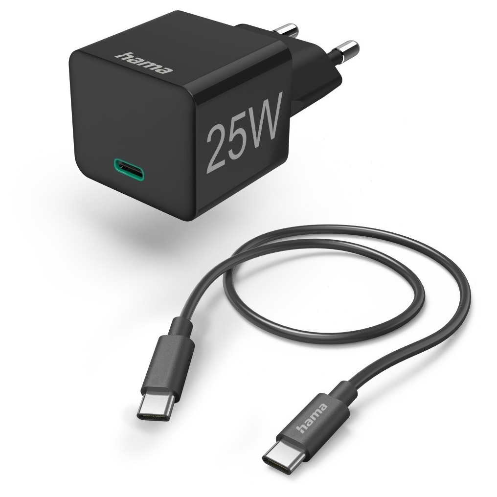 Hama Mini-charger set USB-C 25 Watt PD Oplader Zwart | Hama