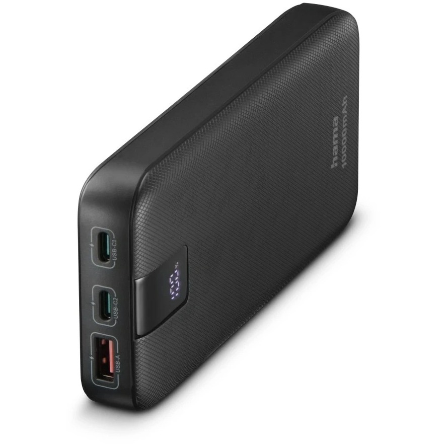 Hama PD 10 Power Pack 10000 mAh 3 Outputs 2x USB-C 1x USB-A Powerbank Grijs | Hama