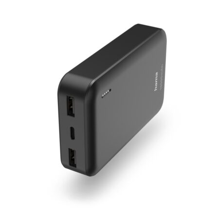 Hama Pocket 10 Power Pack 10000 mAh Outputs 2x USB-A Powerbank Grijs | Hama
