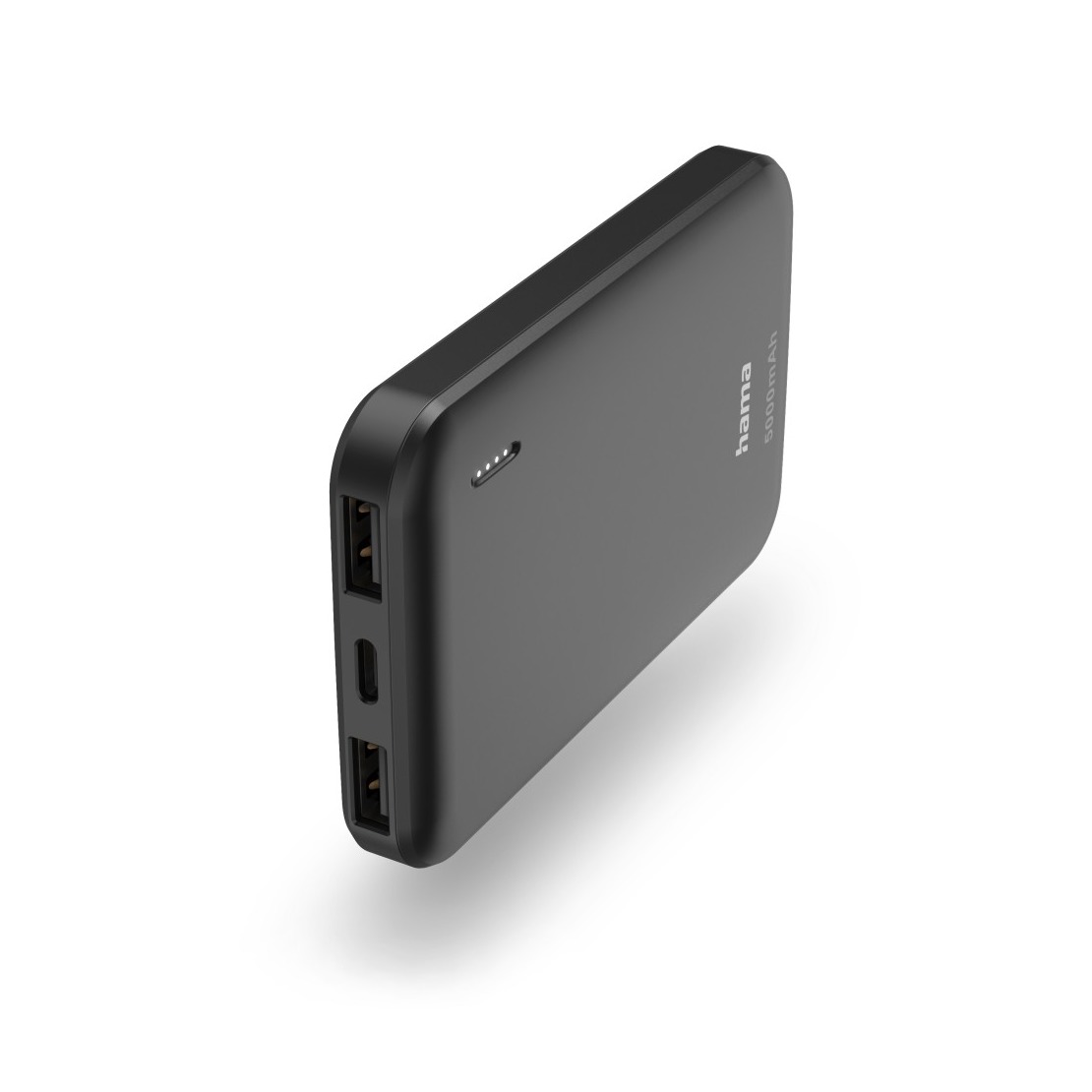 Hama Pocket 5 Power Pack 5000 mAh Outputs: 2x USB-A7 Powerbank Grijs | Hama