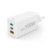 Hama Quick Charger GaN 2x USB-C PD 1x USB-A QC Mini-Charger 100 W Oplader Wit | Hama