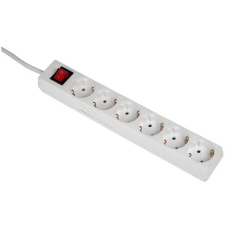 Hama STEKKERDOOS 6-VOUDIG MET SCHAKELAAR 5 METER Desktop accessoire Wit | Hama