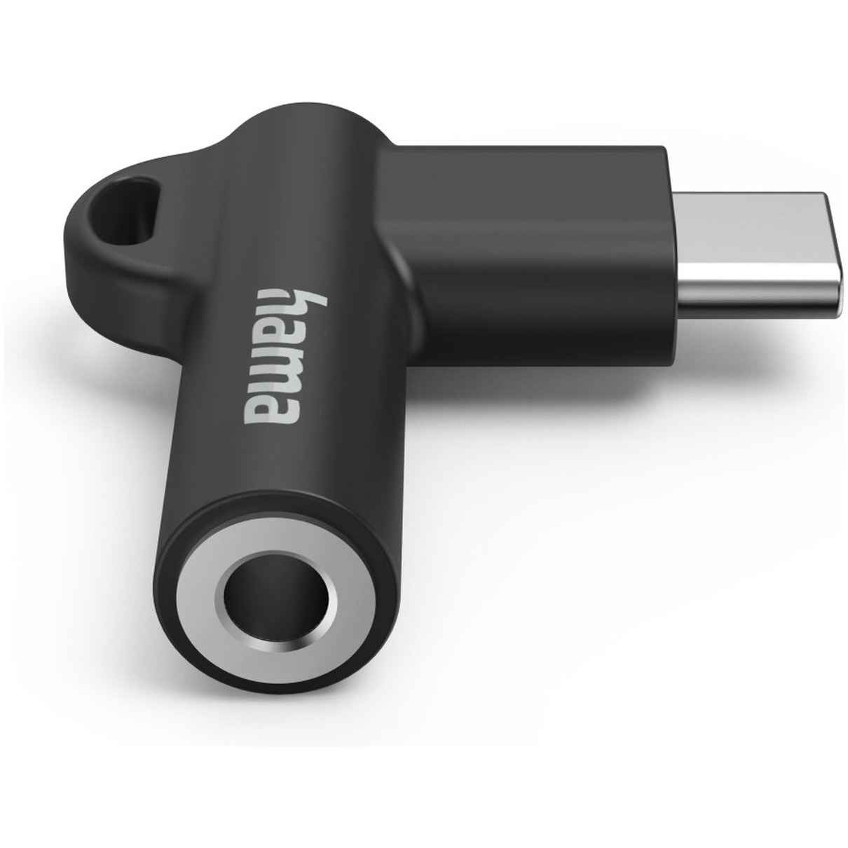 Hama USB-C - 3.5 mm Jack Socket Aux Adapter 90° Angled Plug Oplader Zwart | Hama