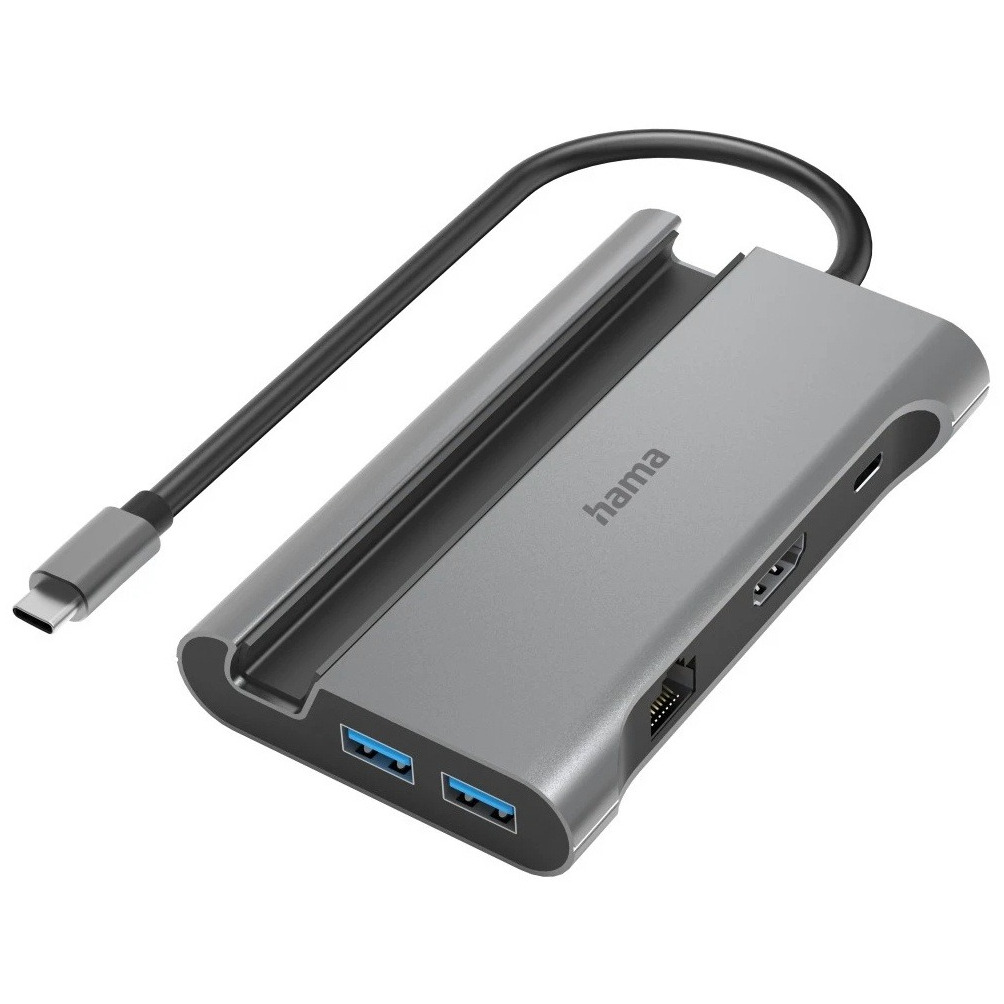 Hama USB-C Hub Connect2Mobile Multiport 7 Ports USB Hub Grijs | Hama