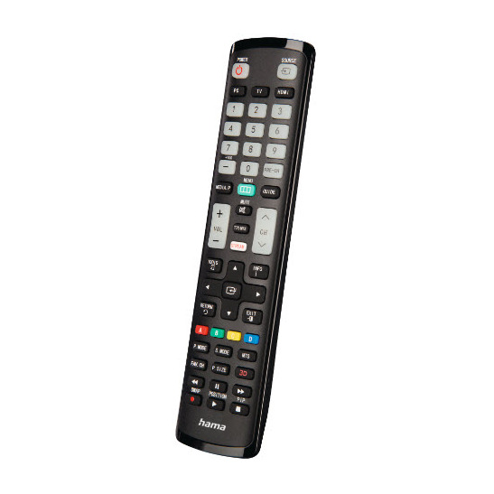 Hama Universal Remote Control voor Samsung TVs IR Teachable Illuminating Buttons Afstandsbediening Zwart | Hama