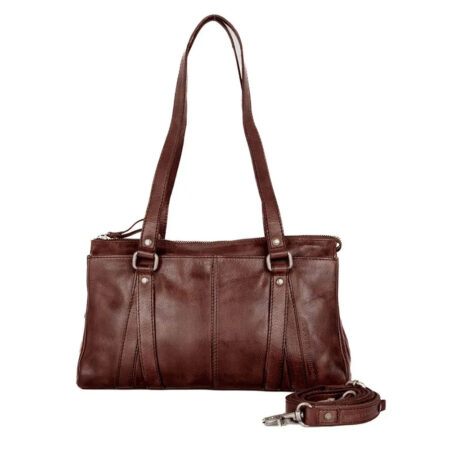 Handtas leer Christabelle Dk bruin | Spikes & Sparrow