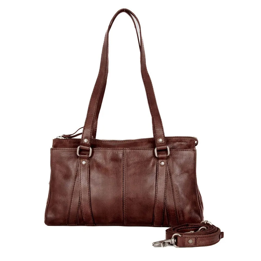 Handtas leer Christabelle Dk bruin | Spikes & Sparrow