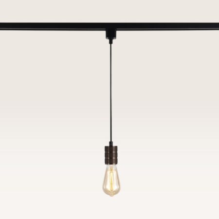 Hangspot Avaro bronzo - E27-fitting - Ontworpen voor 1-fase railsysteem - Brons - Railspot - IP20 voor binnen | LUSENZ