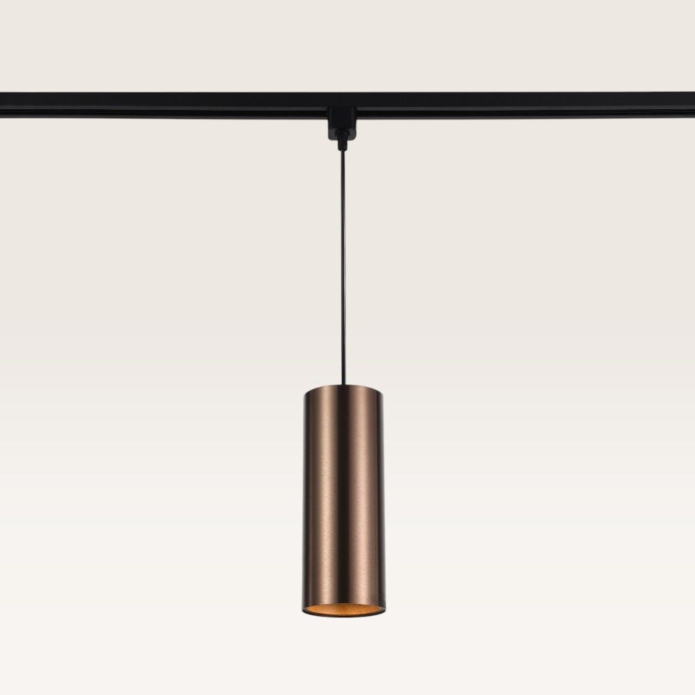 Hangspot Belano bronzo scuro l - GU10-fitting - Ontworpen voor 1-fase railsysteem - Brons - Railspot - IP20 voor binnen | LUSENZ