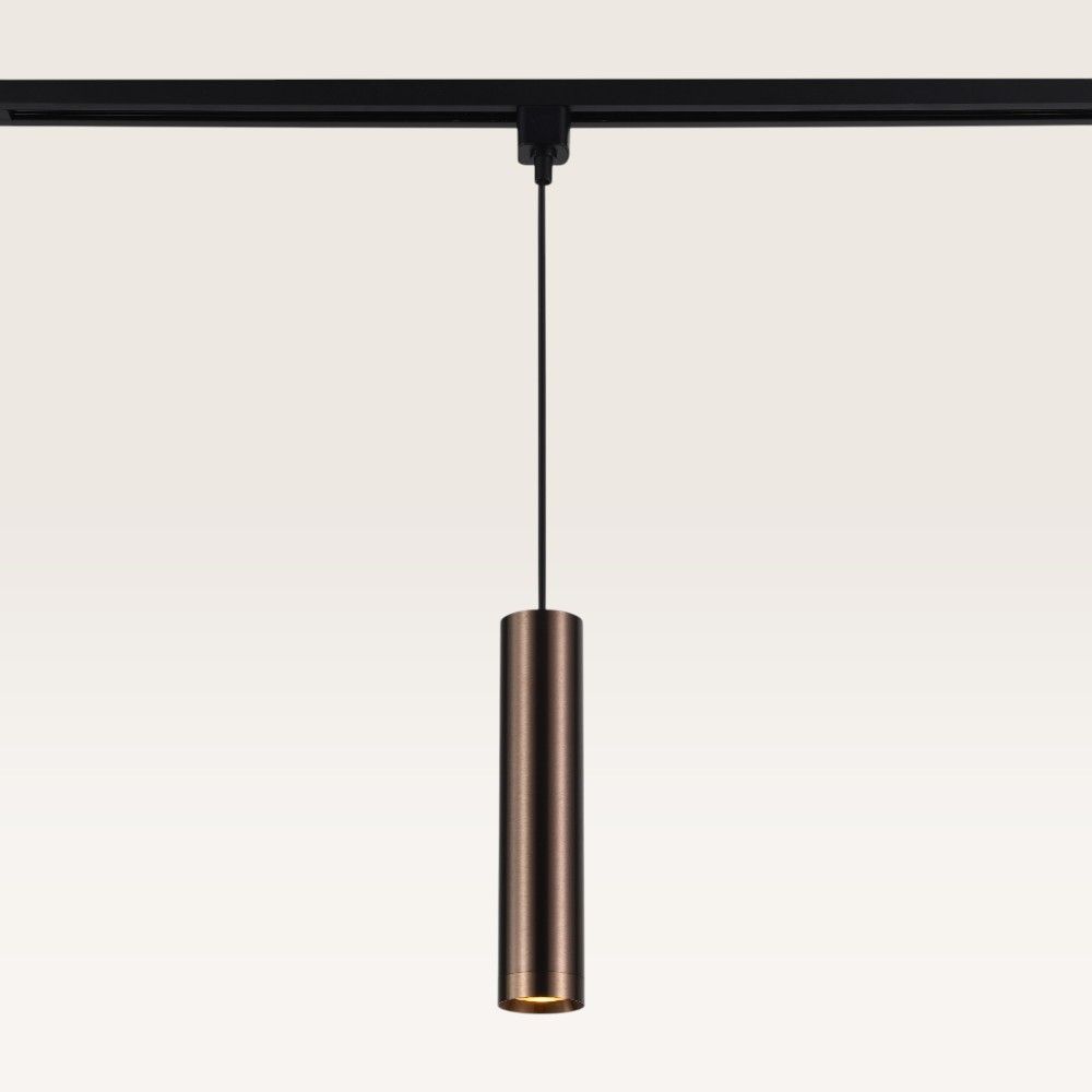 Hangspot Belano bronzo scuro m - GU10-fitting - Ontworpen voor 1-fase railsysteem - Brons - Railspot - IP20 voor binnen | LUSENZ