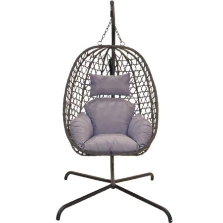Hangstoel Rattan Donkergrijs |