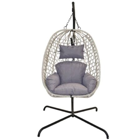 Hangstoel Rattan Lichtgrijs |