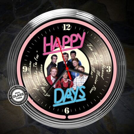 Happy Days Neonklok 38 cm | Real Neon Art