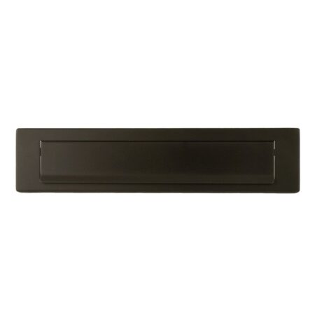 Hardbrass Briefplaat rechthoek 340x76mm - PUURzwart | Hardbrass