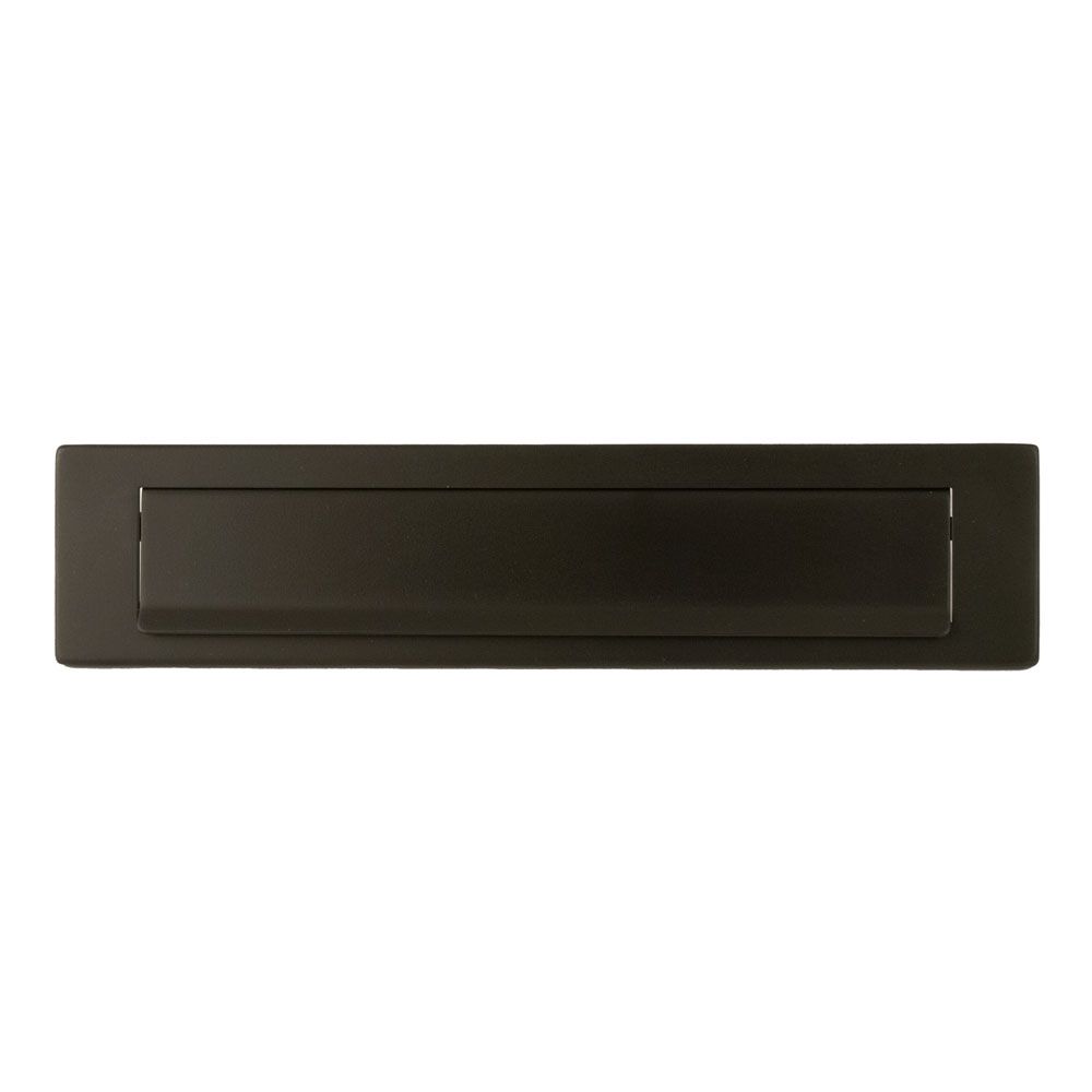 Hardbrass Briefplaat rechthoek 340x76mm - PUURzwart | Hardbrass