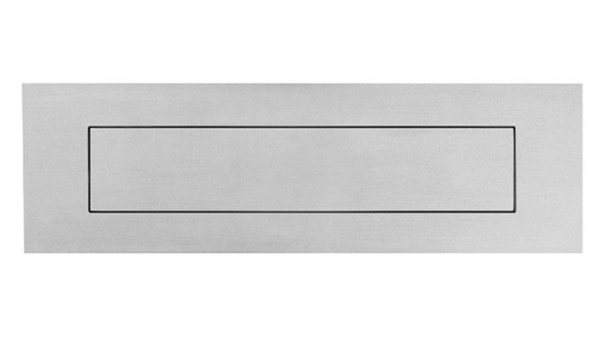 Hardbrass Briefplaat rechthoek geveerd 300x80mm - RVS | Hardbrass