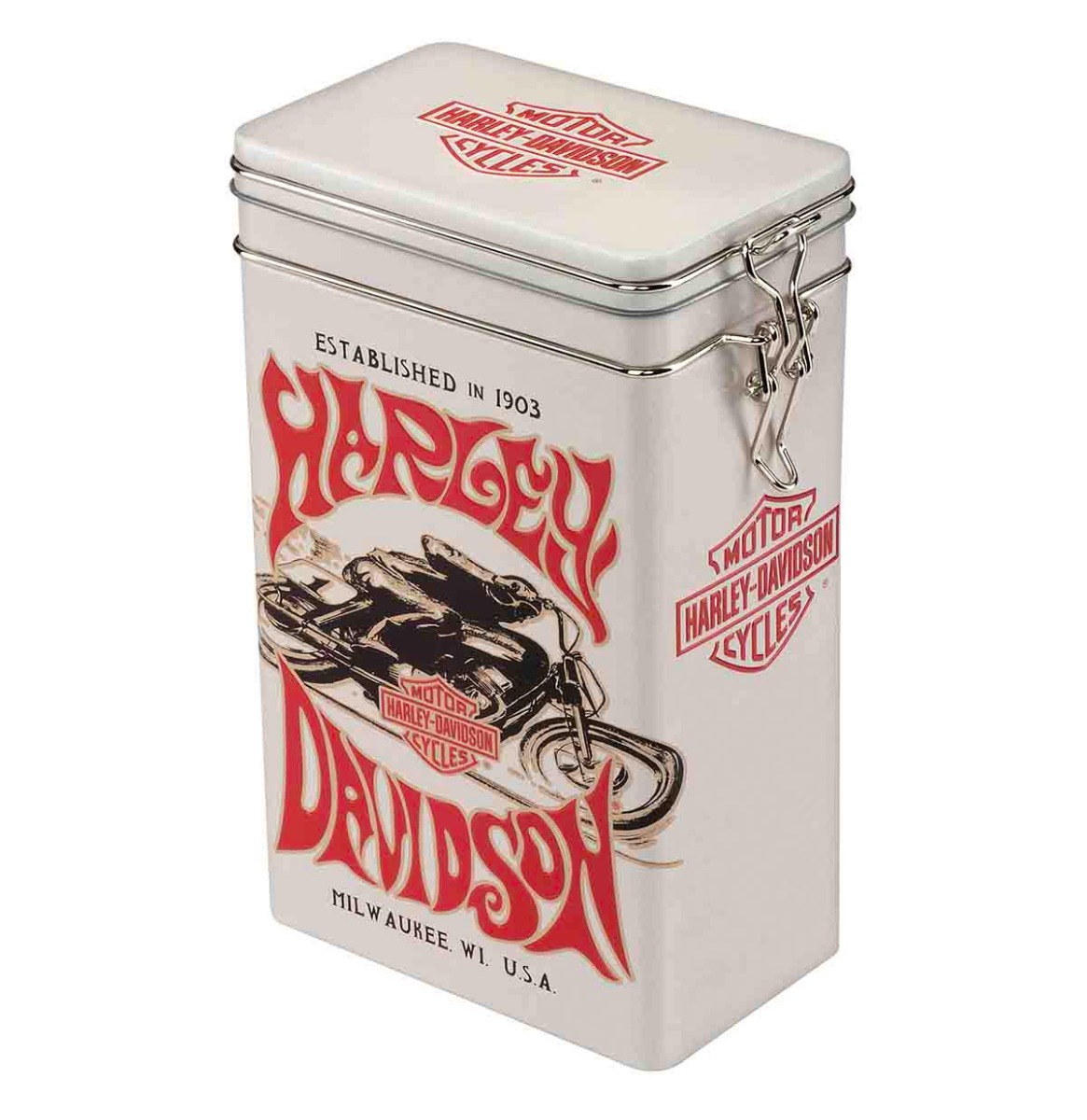 Harley-Davidson 1970's Racer Opberg Blik | 10% korting | Harley-Davidson