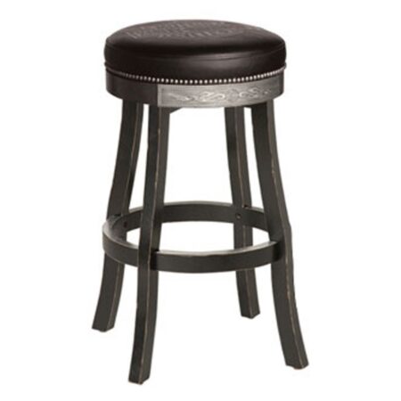 Harley-Davidson Bar & Shield Flames Barkruk Met Vintage Zwarte Afwerking | Harley-Davidson