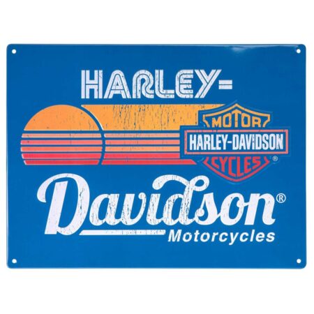 Harley-Davidson Bar & Shield Sunset Tinnen Bord Met Reliëf - 30 x 40 cm | 33% korting | Harley-Davidson