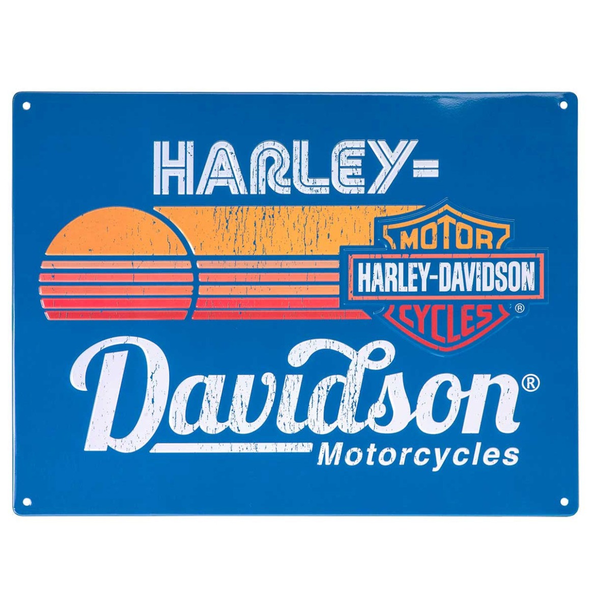 Harley-Davidson Bar & Shield Sunset Tinnen Bord Met Reliëf - 30 x 40 cm | 33% korting | Harley-Davidson