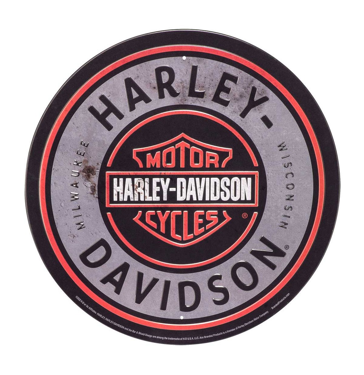 Harley-Davidson Bar & Shield Tinnen Bord Met Reliëf - 30 cm ø | 13% korting | Harley-Davidson