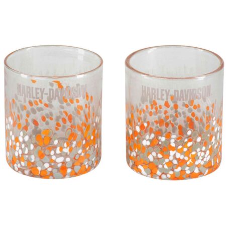 Harley-Davidson Confetti Double Old Fashion Glas Set - Handgeblazen - 14