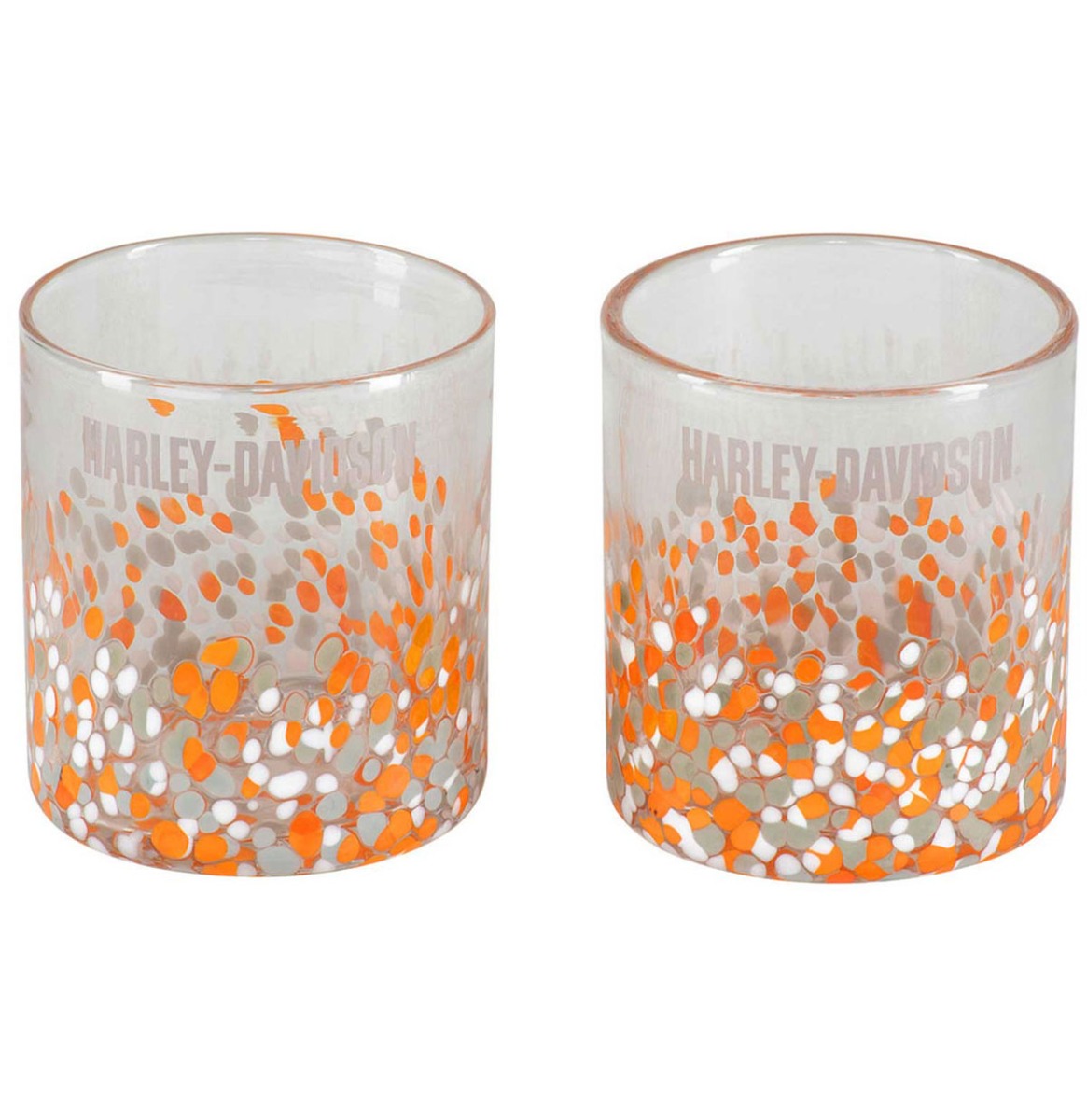 Harley-Davidson Confetti Double Old Fashion Glas Set - Handgeblazen - 14