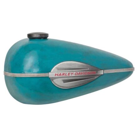 Harley-Davidson Distressed Scale Model Benzinetank Metalen Wand Decor Blauw Turquoise HDL-15521 LAATSTE STUKS | 21% korting | Harley-Davidson