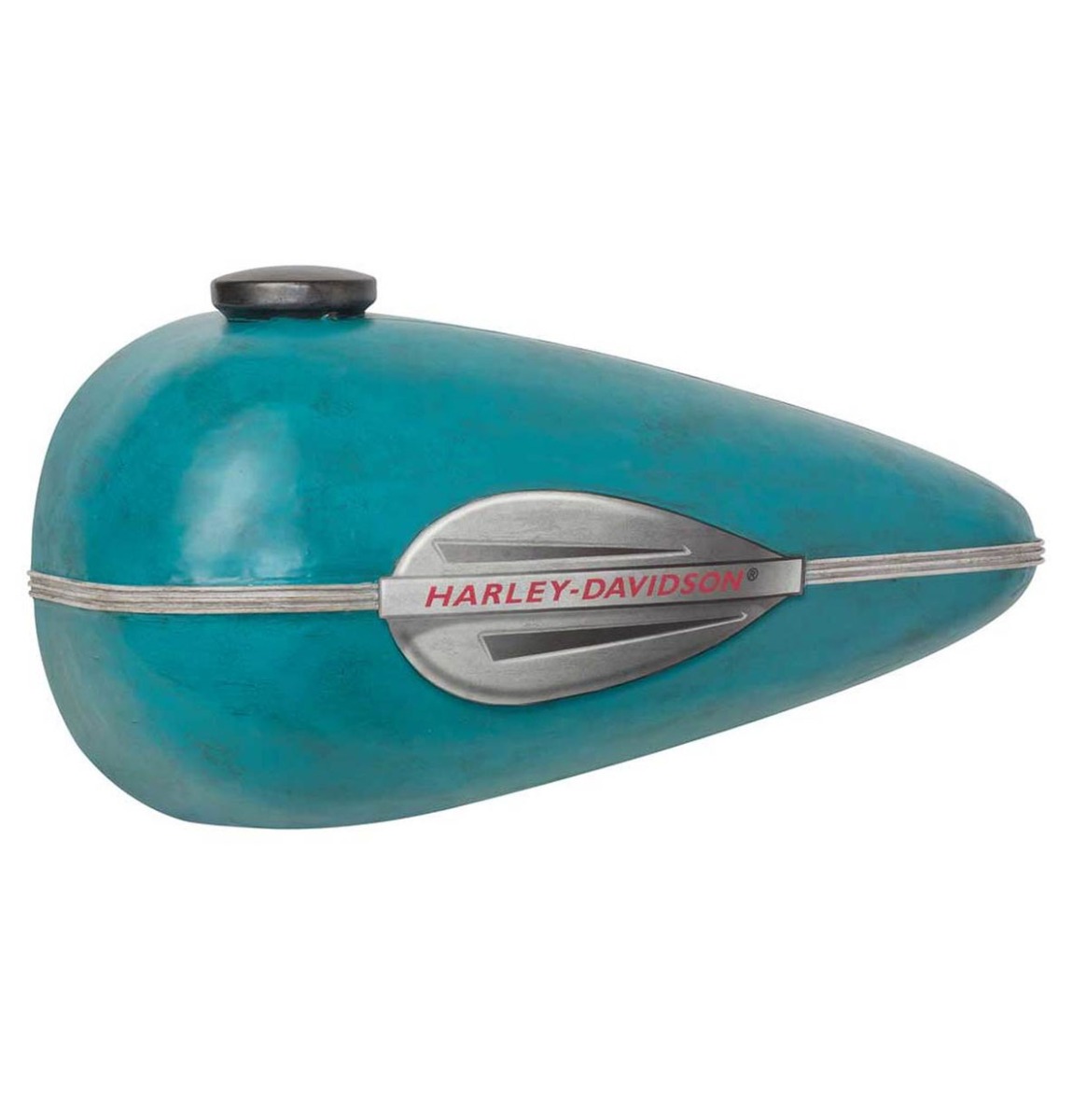 Harley-Davidson Distressed Scale Model Benzinetank Metalen Wand Decor Blauw Turquoise HDL-15521 LAATSTE STUKS | 21% korting | Harley-Davidson