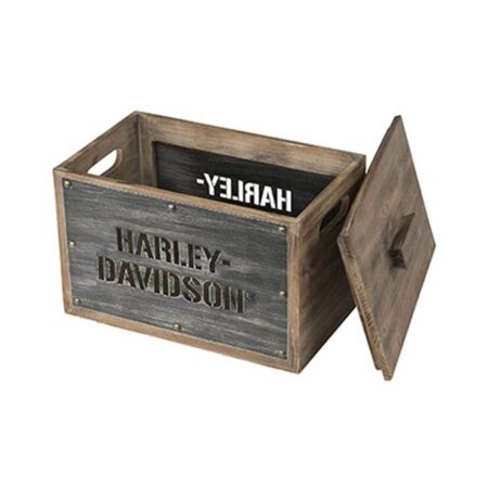 Harley-Davidson Houten Opbergkrat Met Deksel LAATSTE STUKS | 22% korting | Harley-Davidson