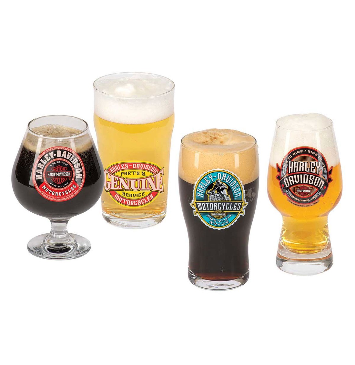 Harley-Davidson Label Ambachtelijke Bierglazen Set LAATSTE STUKS | 25% korting | Harley-Davidson