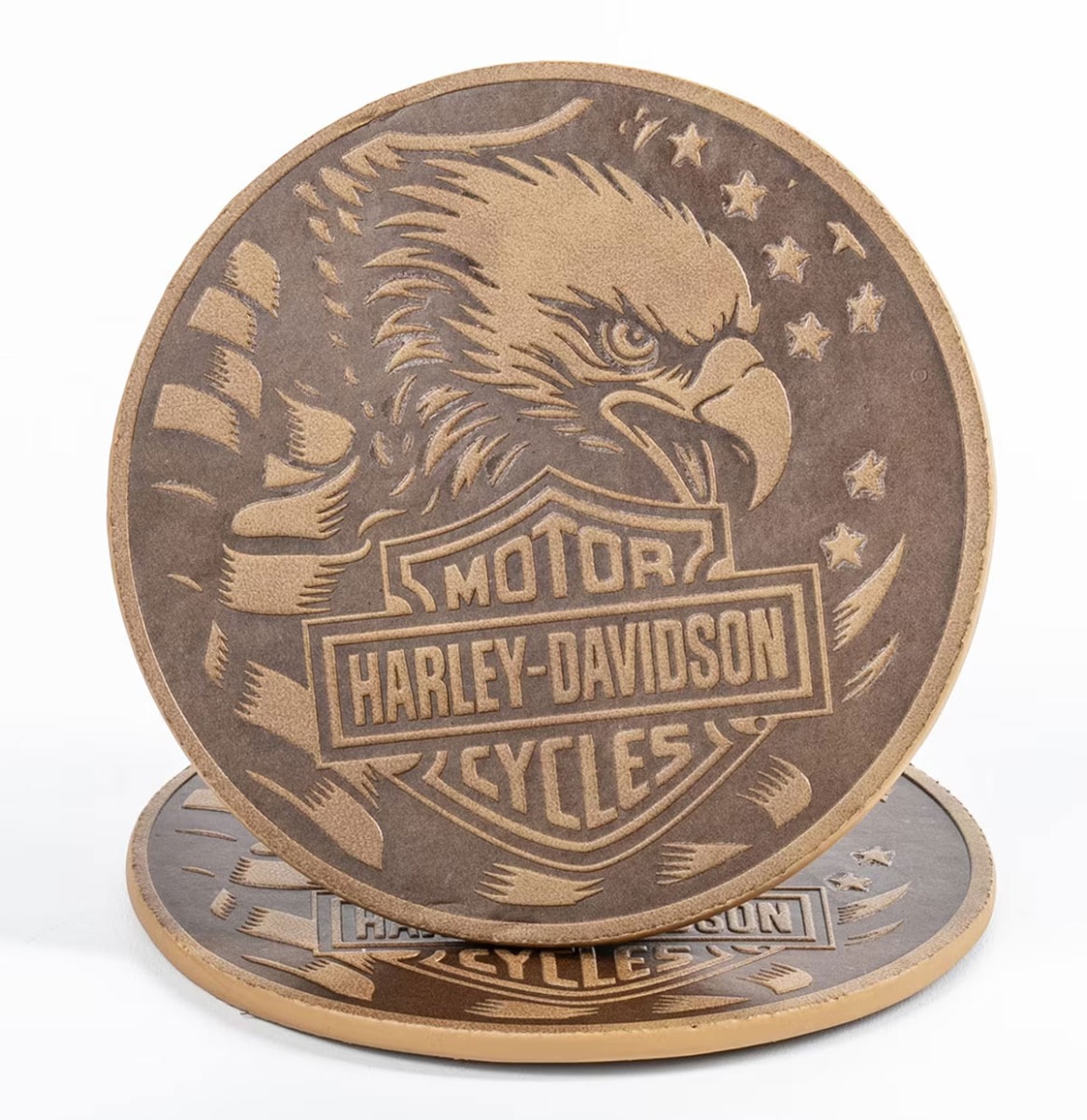 Harley-Davidson Patriot Kunstleren Onderzetter Set - 4 Stuks | Harley-Davidson