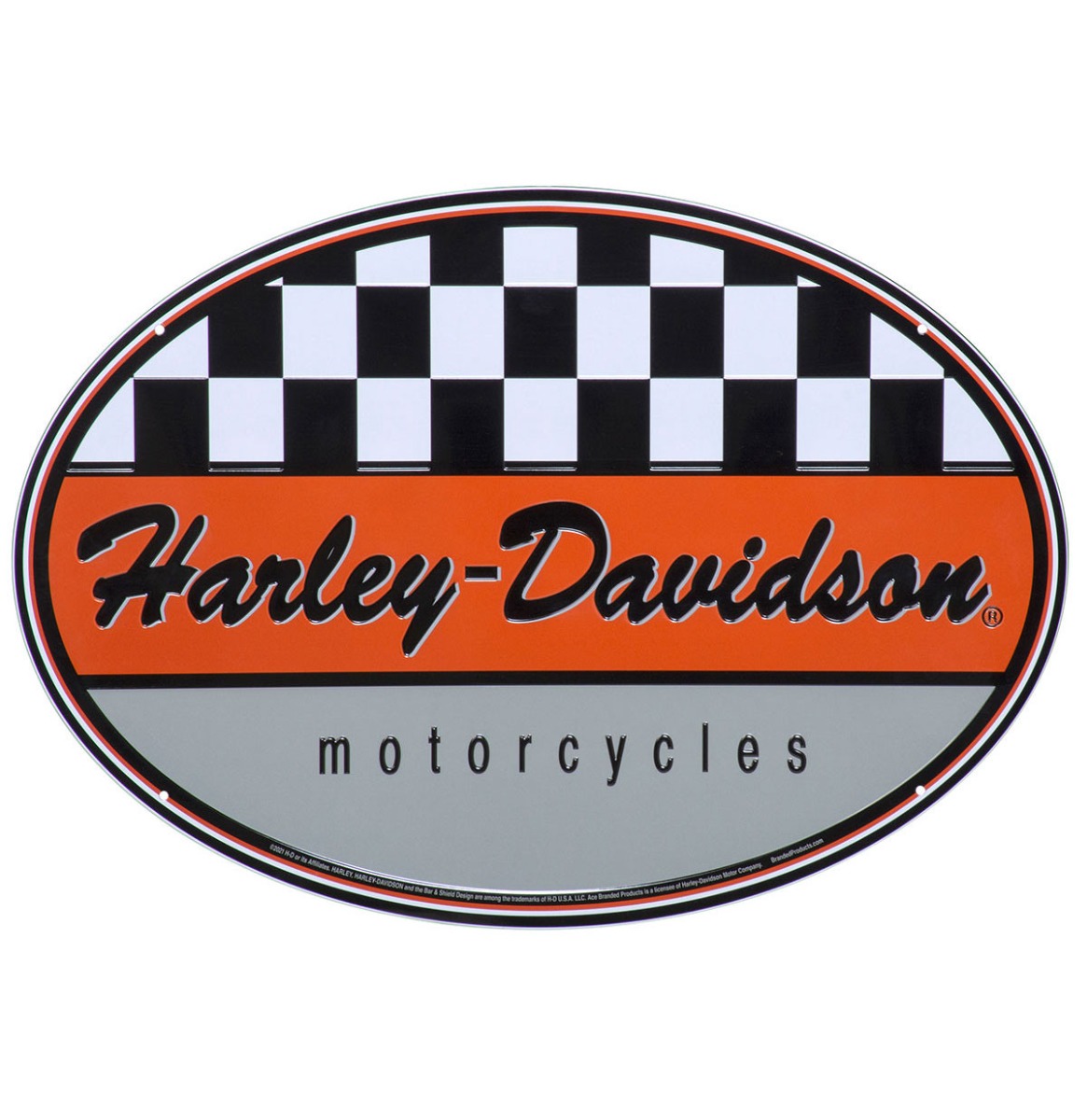 Harley-Davidson Racing Ovaalvormig Tinnen Bord LAATSTE STUKS | 27% korting | Harley-Davidson