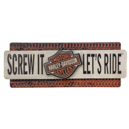 Harley-Davidson Screw It Let's Ride Metalen Bord LAATSTE STUKS | 32% korting | Harley-Davidson