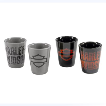 Harley-Davidson Shotglaasjes Set - Open Bar & Shield Fade - 4-delig | Harley-Davidson