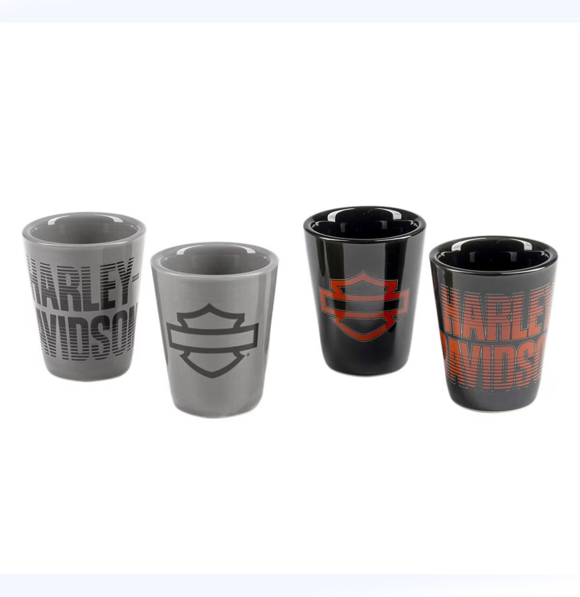 Harley-Davidson Shotglaasjes Set - Open Bar & Shield Fade - 4-delig | Harley-Davidson