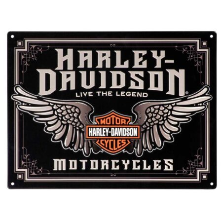 Harley-Davidson Winged Bar & Shield Metalen Bord Met Reliëf - 30 x 40 cm | Harley-Davidson