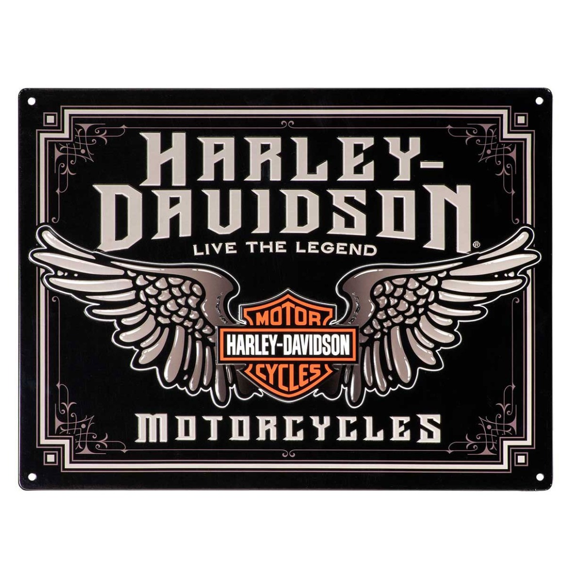 Harley-Davidson Winged Bar & Shield Metalen Bord Met Reliëf - 30 x 40 cm | Harley-Davidson