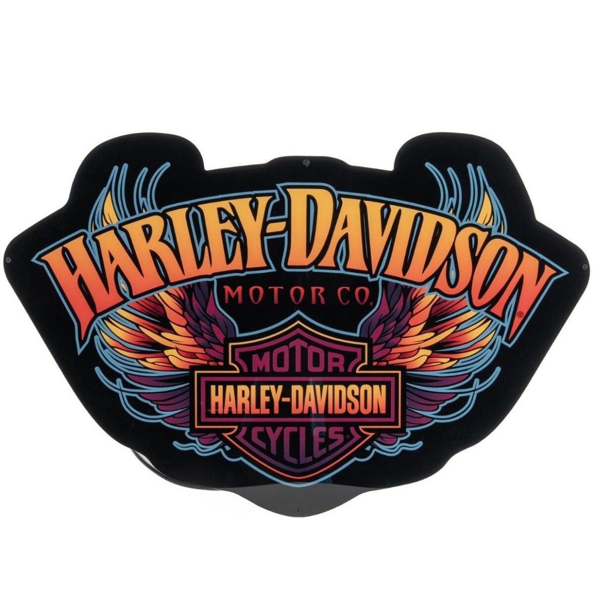 Harley-Davidson® Vivid Winged Bar & Shield LED Wandbord - 52 x 34 cm | Harley-Davidson