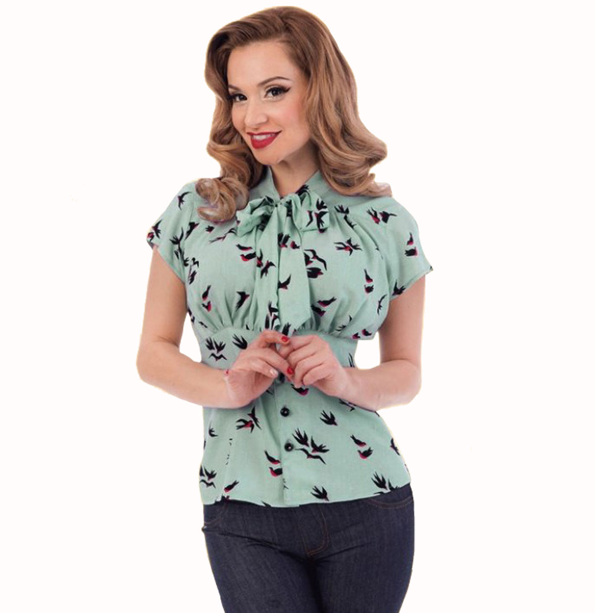 Harlow Chiffon Tie Top Aqua-XXXXL | 42% korting | Steady Clothing