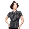 Harlow Tie Top Striped Black White-XL | Steady Clothing